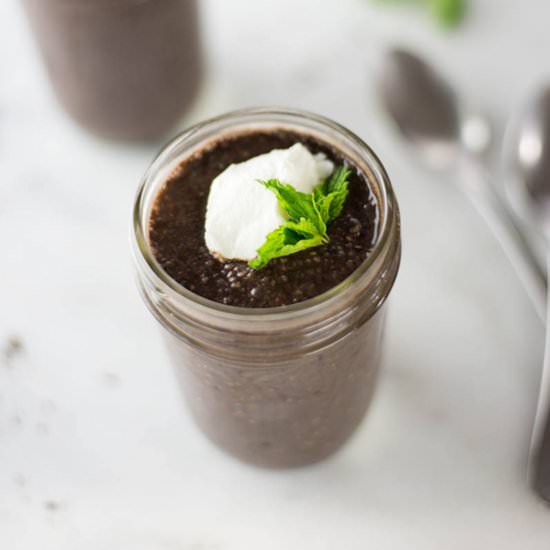 Dark Chocolate Mint Chia Pudding