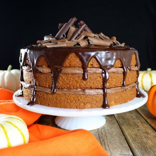 Pumpkin Chocolate Ganache Cake