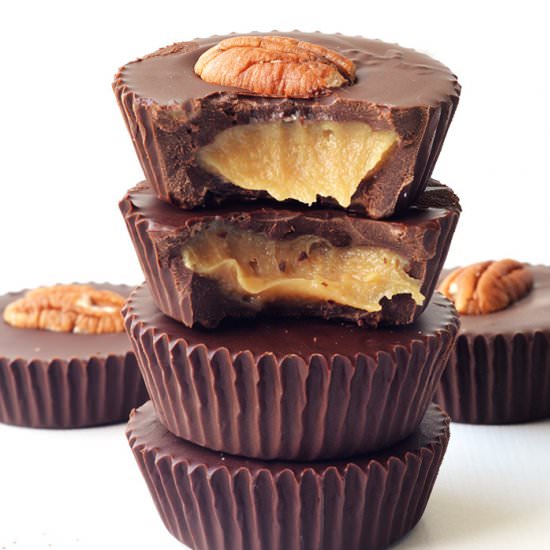 Caramel Stuffed Chocolate Cups