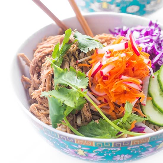 Slow Cooker Bahn Mi Rice Bowls