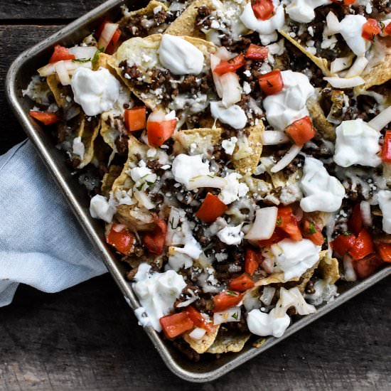 Lamb Nachos with Tzatziki