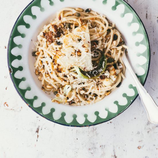 Spaghetti with Roasted Cauliflower