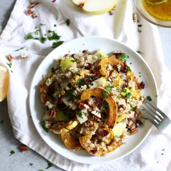 Delicata Squash Pear Quinoa Salad