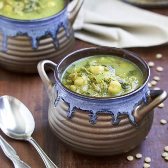 Creamy Coconut Lentil Chickpea Soup