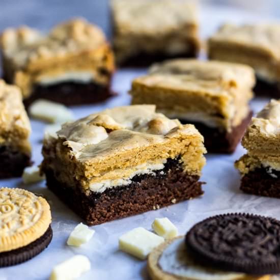 Triple Decker Delight Brownie Bars
