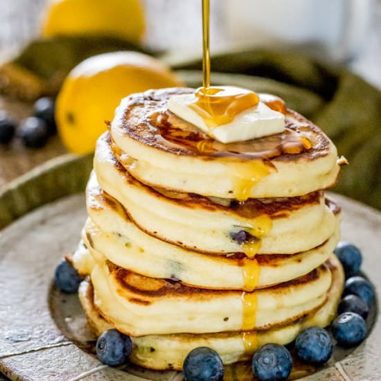 Lemon Blueberry and Ricotta Pancake