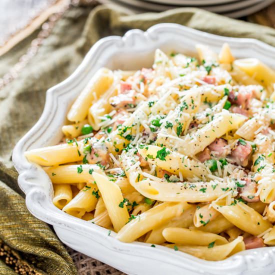 Leftover Ham and Cheese Penne