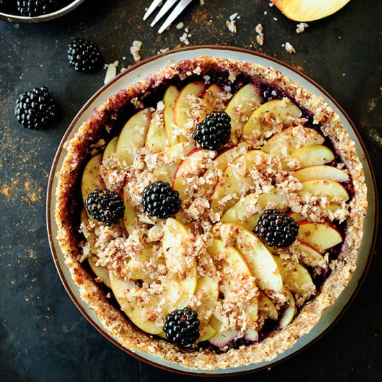 Raw Apple Blackberry Pie