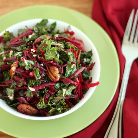Kale Beet Salad & Ginger Dressing
