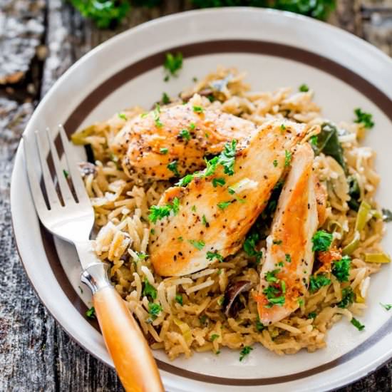 One Pot Creamy Chicken with Mushroom