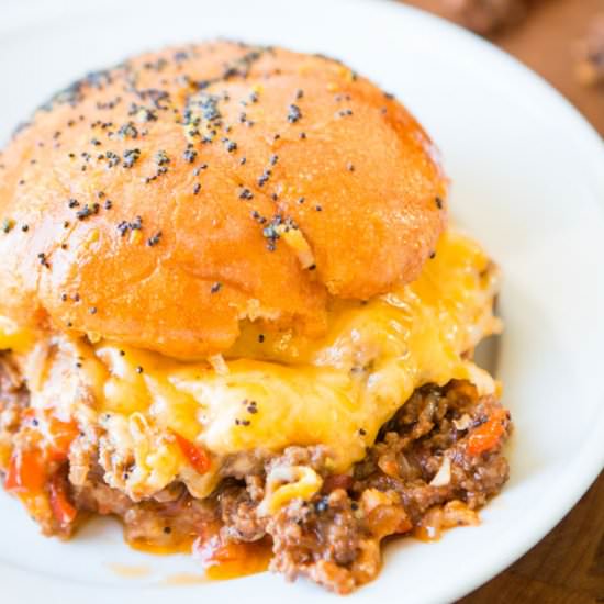 Cheesy Sloppy Joe Sliders
