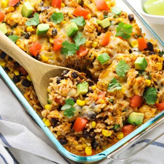 Mexican Chicken and Rice Casserole