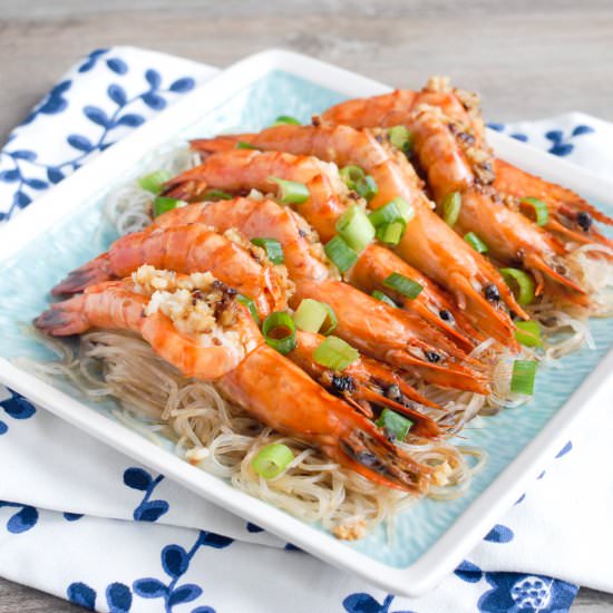Steamed garlic Shrimps