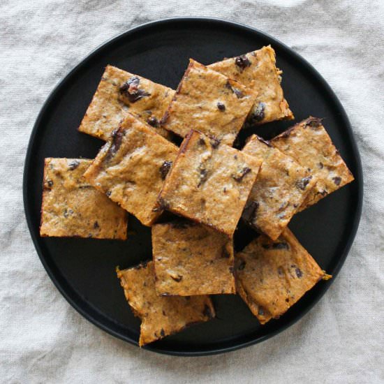 Dark Chocolate Pumpkin Blondies