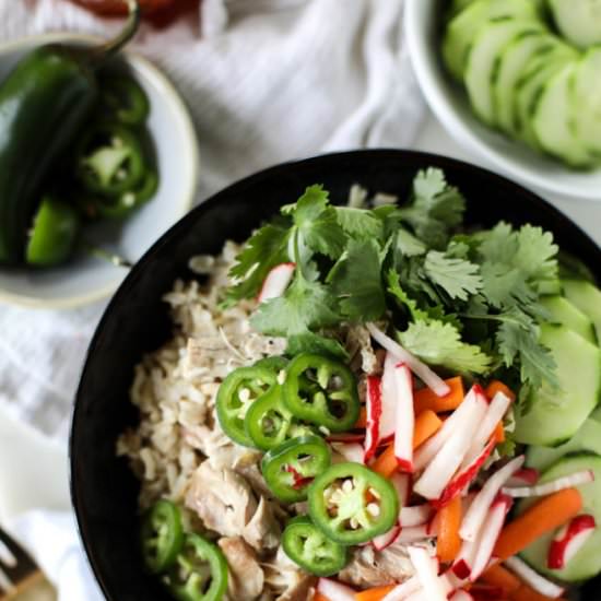 Slow cooker banh mi rice bowls