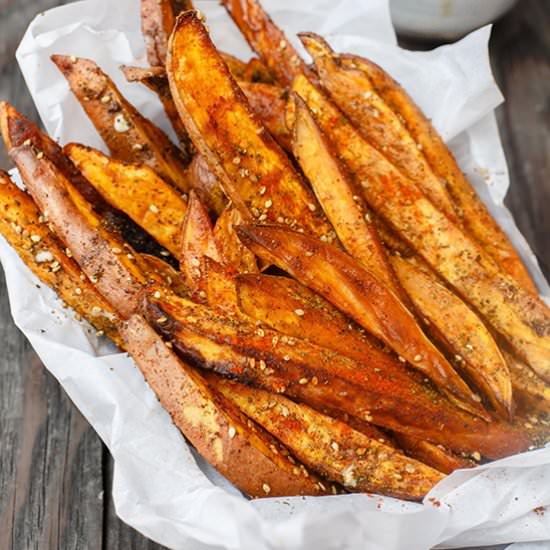 Baked Sweet Potato Fries w/ Za’atar