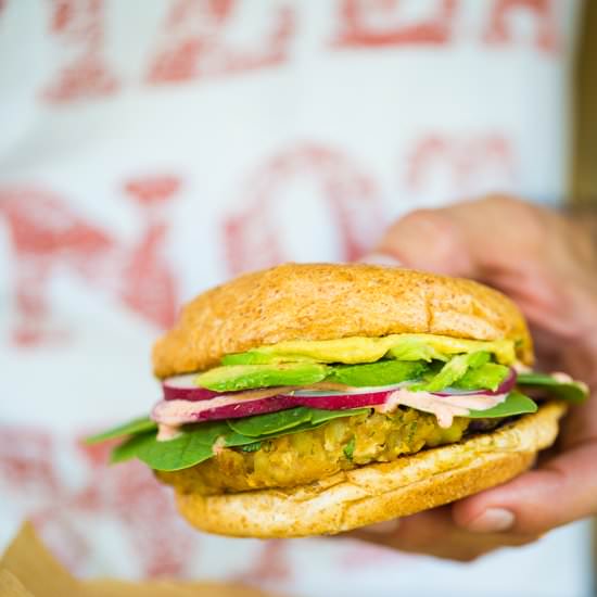 Asian flavored vegan burger