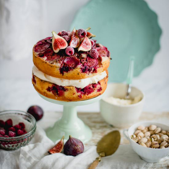 Fig and raspberry cake