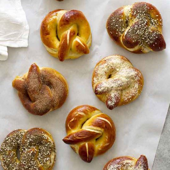 Homemade Soft Pretzels, Three Ways