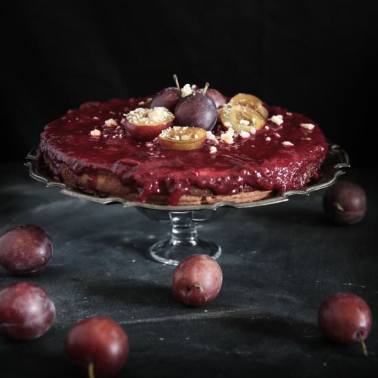 Plum Chestnut Fennel Cheesecake