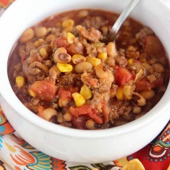 Sausage & Black Eyed Pea Chili