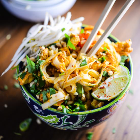 Warm Yellow Curry Noodle Bowl