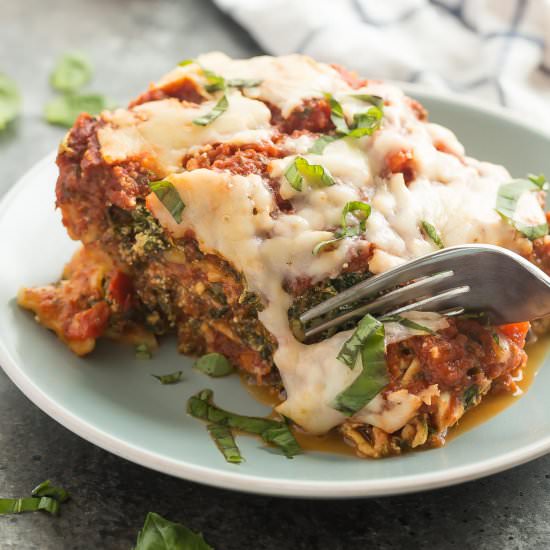 Spinach Ricotta Slow Cooker Lasagna