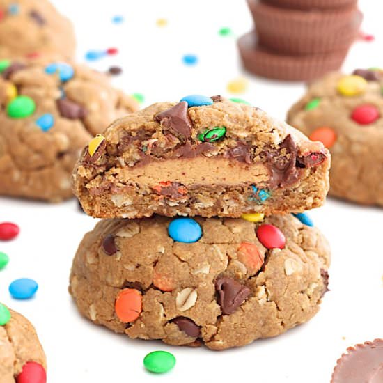 Peanut Butter Cup Monster Cookies