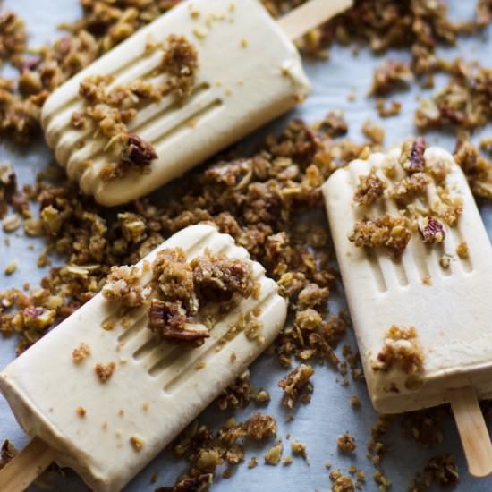 Pumpkin Pie Crumble Popsicles