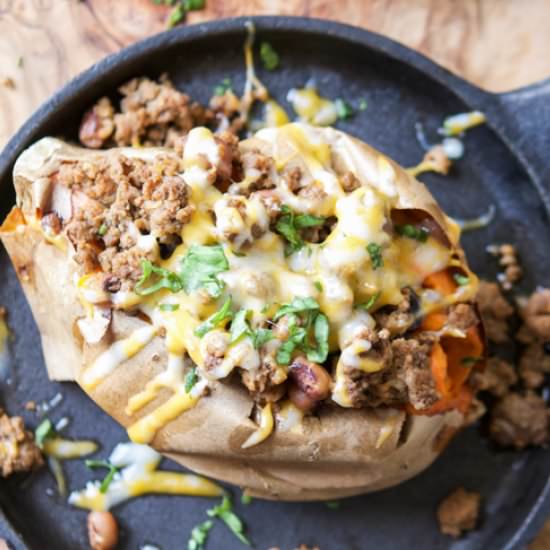 Taco Stuffed Sweet Potatoes