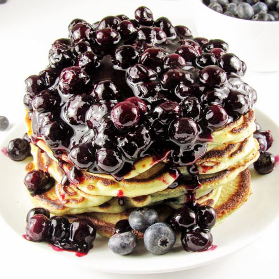Blueberry Pancakes with Compote