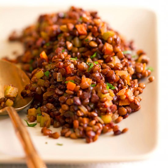 Caramelized Lentils de Puy