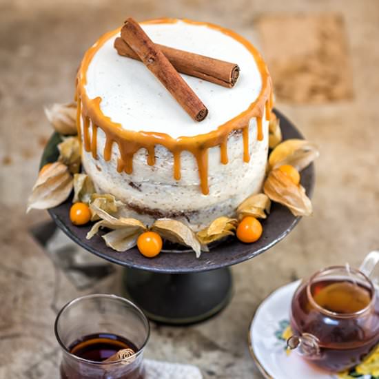 Carrot Layer Cake with Chai Caramel