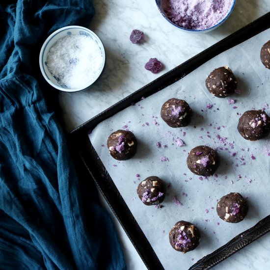 Salted Dark Chocolate Violet Cookie