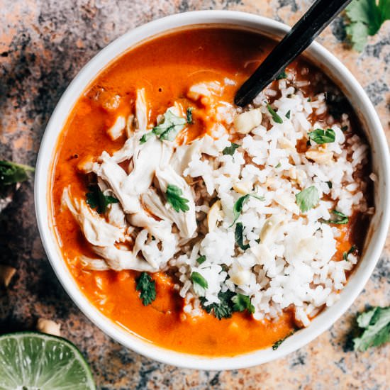 Peanut Chicken and Rice Soup