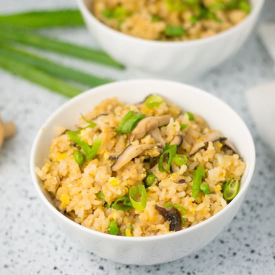 Quick Egg and Mushroom Fried Rice