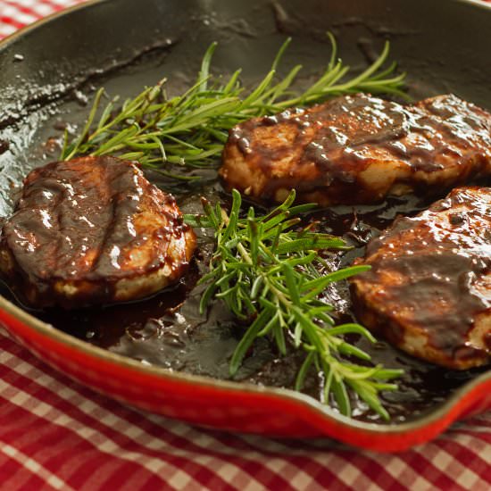 pork chops with balsamic plum glaze