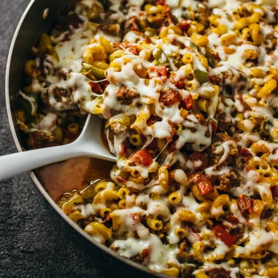 Sausage fajita pasta skillet