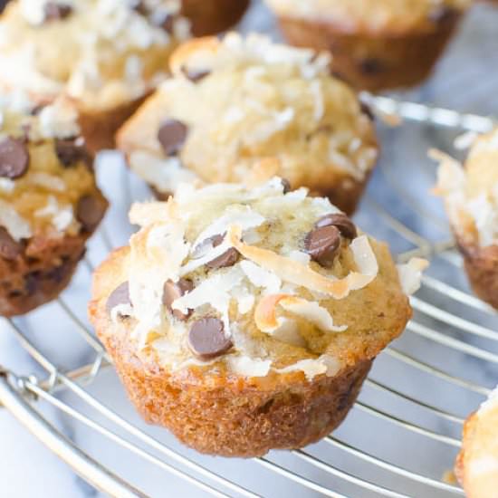 Crunchy Banana Chip Mini Muffins
