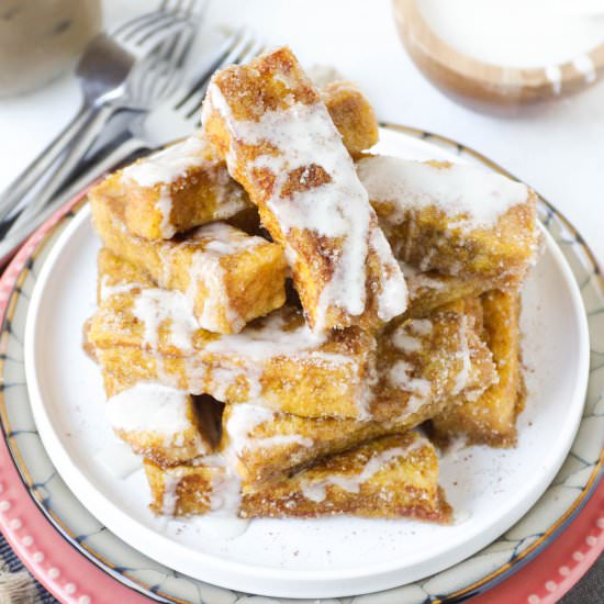 Pumpkin Churro French Toast Sticks
