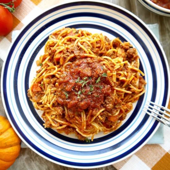 Paleo Pumpkin Meat Sauce Ragu