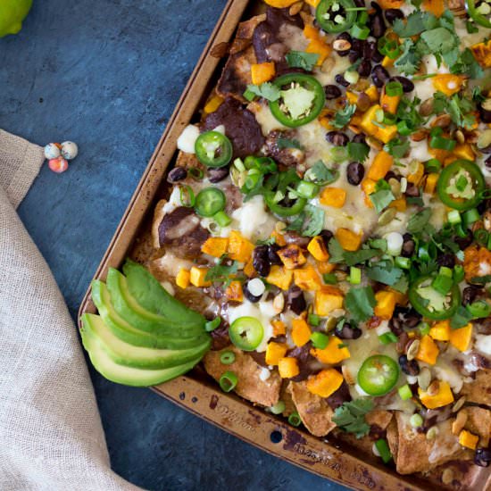 Butternut Squash Mole Nachos
