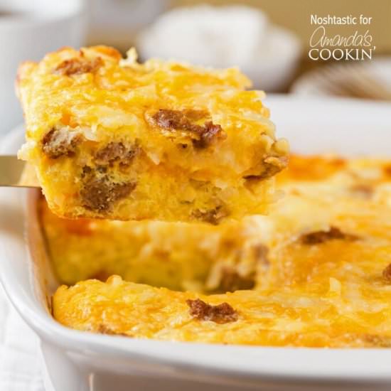 Turkey Hash Brown Breakfast Casserole