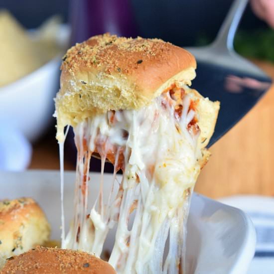 Cheesy Meatball Sliders