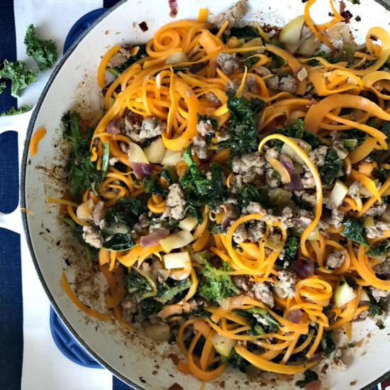 Butternut Squash Noodles w/ Sausage
