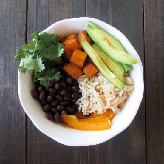 Sweet Potato, Black Bean Grain Bowl