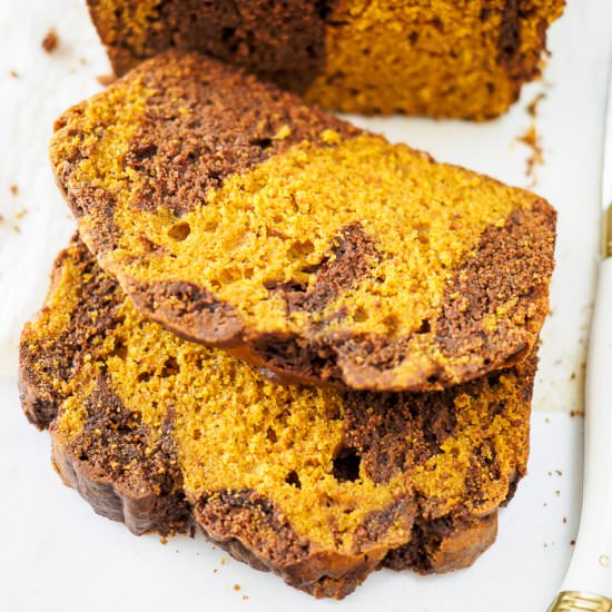 Chocolate Swirled Pumpkin Loaf