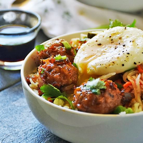 Vietnamese Bowl with Pork Meatballs