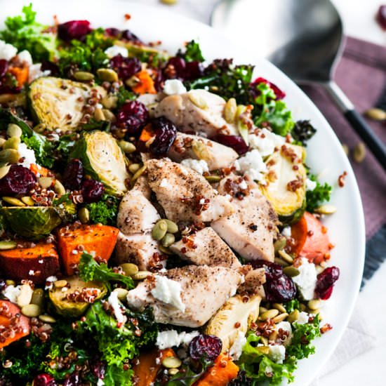 Roasted Brussel Sprout Quinoa Salad