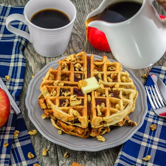 Apple Walnut Waffles